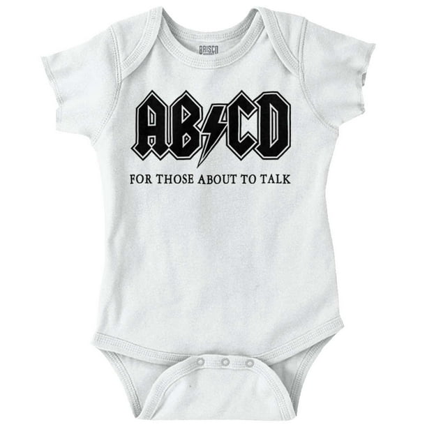 ABCD NOT ACDC Alphabet Band Funny Rude Custom Baby Grow Vest Bodysuit